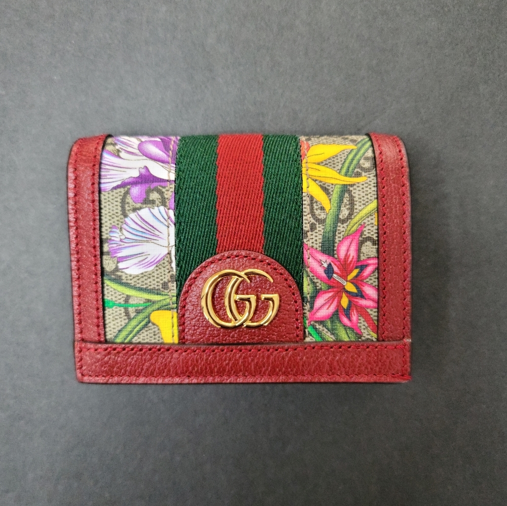 Gucci GG Supreme Flora Ophidia Card Case - Picture 1 of 12